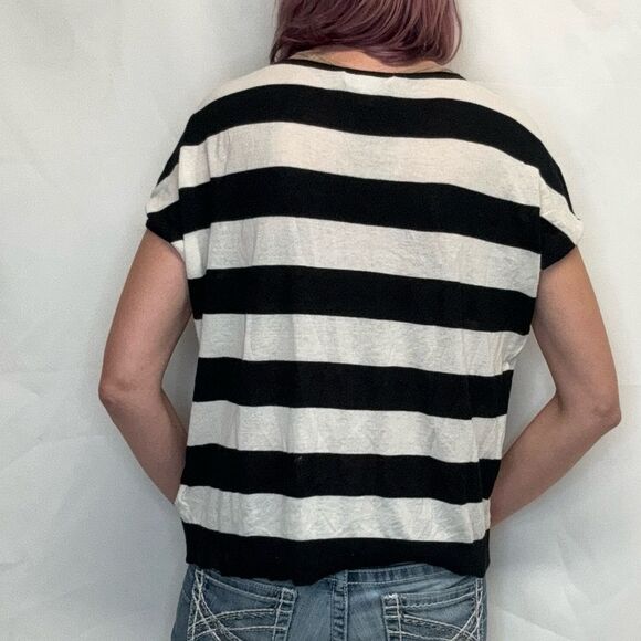 Michael Michael Kors MK Women's Sweater Shirt White Black XS Extra Small Dolman - Picture 2 of 11